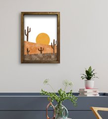 BK Gift Otel Odası Konseptli Doğal Masif Ahşap Çerçeveli Tablo 30x40cm-46