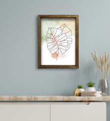 BK Gift Otel Odası Konseptli Doğal Masif Ahşap Çerçeveli Tablo 45x65cm-97