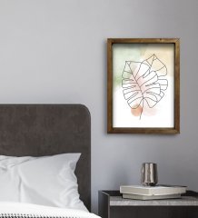 BK Gift Otel Odası Konseptli Doğal Masif Ahşap Çerçeveli Tablo 45x65cm-97