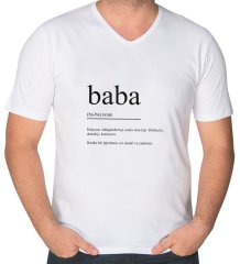 BK Gift Baba Tasarımlı V Yaka Tişört-1
