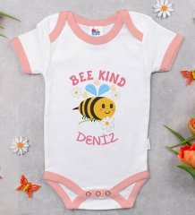BK Kids Kişiye Özel Pembe Bebek Body Zıbın - Model 135