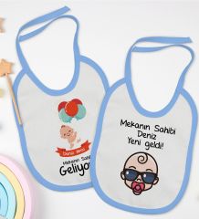 BK Kids Kişiye Özel Mekanın Sahibi Tasarımlı 2’li Mavi Mama Önlüğü-1