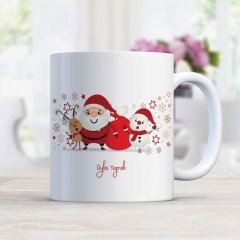 Kişiye Özel Beyaz Kupa Bardak (Yılbaşı Temalı - 5)