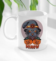 BK Gift Happy Halloween Tasarımlı Beyaz Kupa Bardak-1