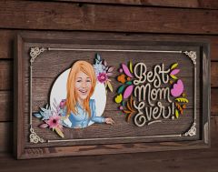 BK Gift Özel Yapım Kabartma Figür Temalı Karikatür Anneler Günü Meşe Ağacı Ahşap Tablo, Anneler Günü Hediyesi, Anneye Hediye-3