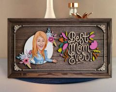 BK Gift Özel Yapım Kabartma Figür Temalı Karikatür Anneler Günü Meşe Ağacı Ahşap Tablo, Anneler Günü Hediyesi, Anneye Hediye-3