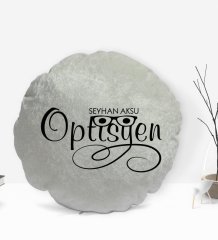 Kişiye Özel İsimli Optisyen Tasarımlı Dekoratif Kırlent Yastık-2