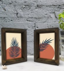 Bk Gift Dekoratif 2'li Doğal Masif Ahşap Çerçeve 15x20cm-38