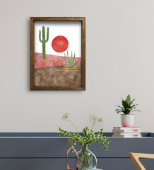 BK Gift Otel Odası Konseptli Doğal Masif Ahşap Çerçeveli Tablo 30x40cm-45