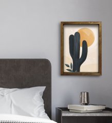 BK Gift Otel Odası Konseptli Doğal Masif Ahşap Çerçeveli Tablo 45x65cm-96