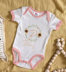 BK Kids Kişiye Özel Pembe Bebek Body Zıbın - Model 134