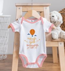 BK Kids Uykuyla Aram Yok Tasarımlı Pembe Bebek Body Zıbın-1