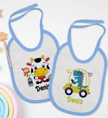 BK Kids Kişiye Özel İsimli 2’li Mavi Mama Önlüğü-14