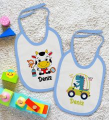 BK Kids Kişiye Özel İsimli 2’li Mavi Mama Önlüğü-14