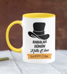 Kişiye Özel Babalar Günü Temalı Sarı Kupa Bardak 24-344S
