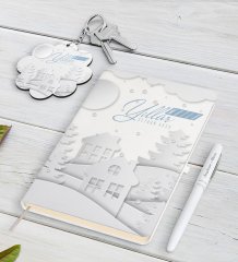 Kişiye Özel İsimli Yılbaşı Mutlu Yıllar Beyaz Defter Kalem ve Anahtarlık Hediye Seti-23