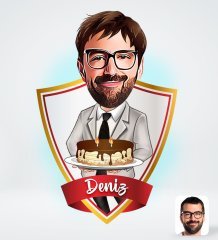 Kişiye Özel İsimli Erkek Doğum Günü Tasarımlı Dijital Karikatür-4