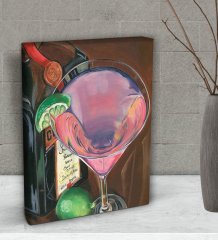 BK Gift Cosmo Martini Tasarımlı Dekoratif Mini Kanvas Tablo 15x20cm-1