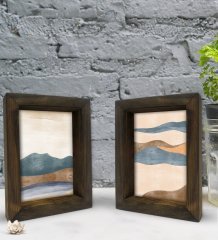 Bk Gift Dekoratif 2'li Doğal Masif Ahşap Çerçeve 15x20cm-37