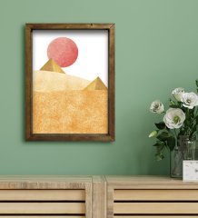 BK Gift Otel Odası Konseptli Doğal Masif Ahşap Çerçeveli Tablo 30x40cm-44