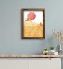 BK Gift Otel Odası Konseptli Doğal Masif Ahşap Çerçeveli Tablo 30x40cm-44