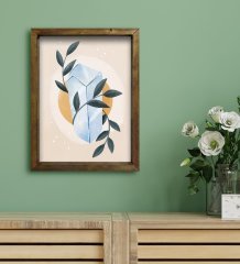 BK Gift Otel Odası Konseptli Doğal Masif Ahşap Çerçeveli Tablo 45x65cm-95