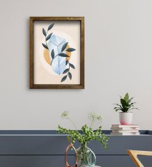 BK Gift Otel Odası Konseptli Doğal Masif Ahşap Çerçeveli Tablo 45x65cm-95