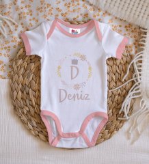 BK Kids Kişiye Özel Pembe Bebek Body Zıbın - Model 133
