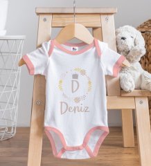 BK Kids Kişiye Özel Pembe Bebek Body Zıbın - Model 133