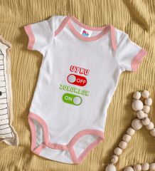 BK Kids Uyku Off Tasarımlı Pembe Bebek Body Zıbın-1