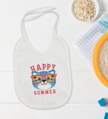 BK Kids Happy Summer Tasarımlı Bebek Mama Önlüğü - Model 1