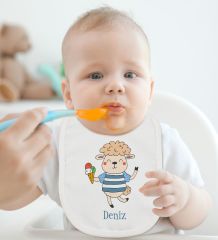 BK Kids Kişiye Özel İsimli 2’li Beyaz Mama Önlüğü-9