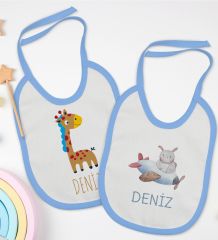 BK Kids Kişiye Özel İsimli 2’li Mavi Mama Önlüğü-11