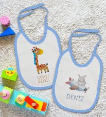 BK Kids Kişiye Özel İsimli 2’li Mavi Mama Önlüğü-11