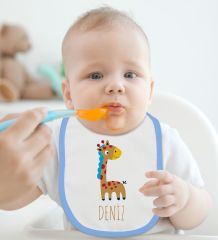 BK Kids Kişiye Özel İsimli 2’li Mavi Mama Önlüğü-11