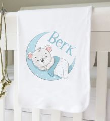 BK Kids Kişiye Özel İsimli Bebek Battaniye ve Yastık Hediye Seti, Yeni Doğan Bebek Hediyesi, Bebek Uyku Seti-9
