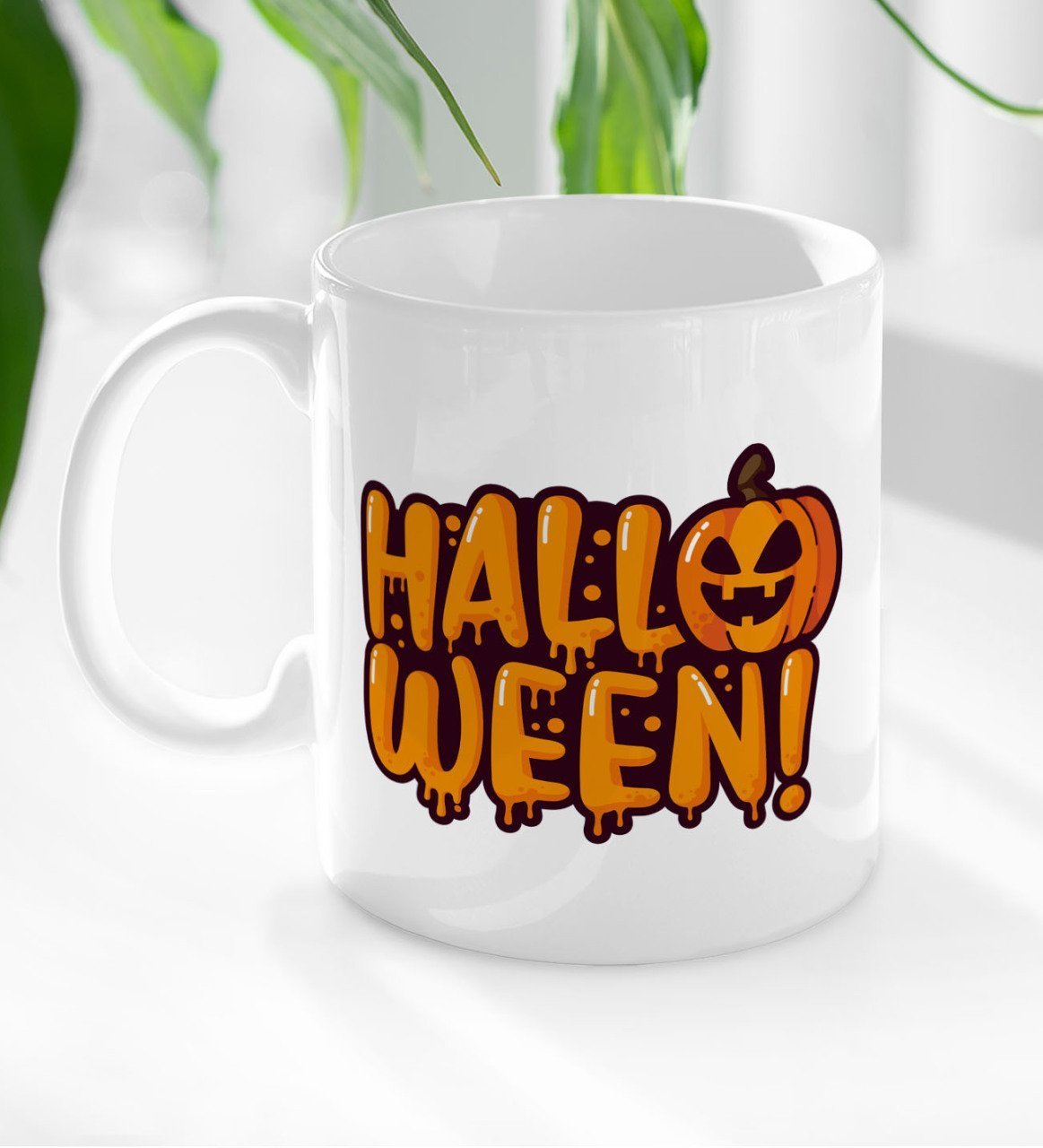 BK Gift Halloween Tasarımlı Beyaz Kupa Bardak-3