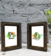 Bk Gift Dekoratif 2'li Doğal Masif Ahşap Çerçeve 15x20cm-36