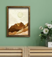 BK Gift Otel Odası Konseptli Doğal Masif Ahşap Çerçeveli Tablo 30x40cm-43