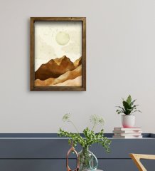 BK Gift Otel Odası Konseptli Doğal Masif Ahşap Çerçeveli Tablo 30x40cm-43
