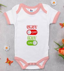 BK Kids Umut Off Tasarımlı Pembe Bebek Body Zıbın-1