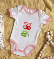 BK Kids Umut Off Tasarımlı Pembe Bebek Body Zıbın-1
