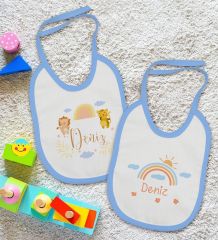 BK Kids Kişiye Özel İsimli 2’li Mavi Mama Önlüğü-10