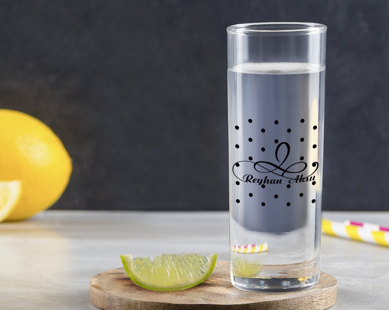 Kişiye Özel Renkli Baskılı İsimli Vodka Bardağı-4