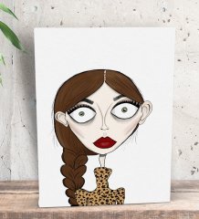 BK Gift Confused But Focused Tasarımlı Dekoratif Mini Kanvas Tablo 15x20cm-1