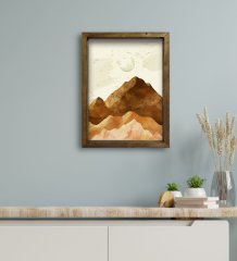BK Gift Otel Odası Konseptli Doğal Masif Ahşap Çerçeveli Tablo 30x40cm-42
