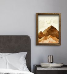 BK Gift Otel Odası Konseptli Doğal Masif Ahşap Çerçeveli Tablo 30x40cm-42