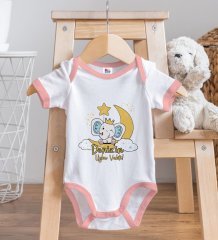 BK Kids Kişiye Özel Pembe Bebek Body Zıbın - Model 131