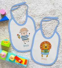 BK Kids Kişiye Özel İsimli 2’li Mavi Mama Önlüğü-9