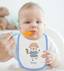 BK Kids Kişiye Özel İsimli 2’li Mavi Mama Önlüğü-9